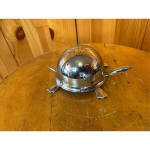 1970's Chrome MOCK TURTLE by IRVINWARE Figural Toothpick Hors D' Oeuvre SERVER (